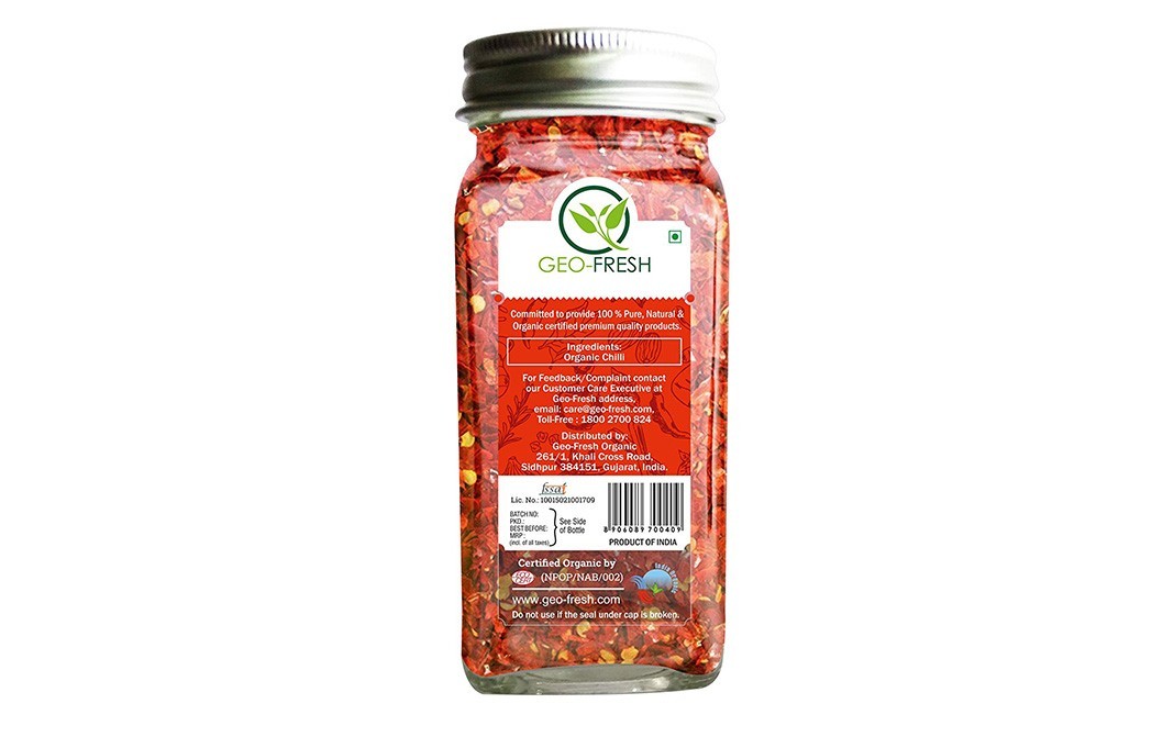 Geo-Fresh Organic Chilli Flakes    Bottle  40 grams